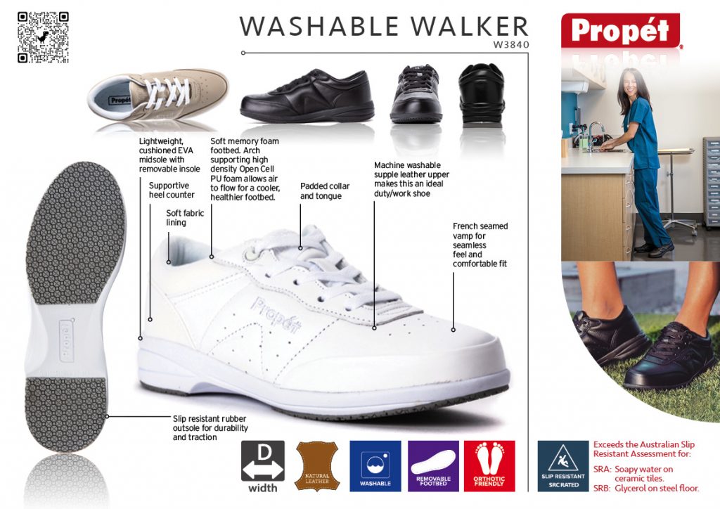 Washable Walker W3840 Shoe Information Sheet
