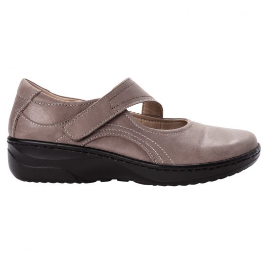 Golda grey Women's leather slip resistant shoe