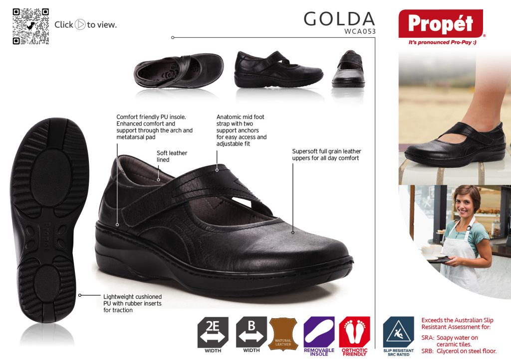 Golda WCA053 Shoe Information Sheet