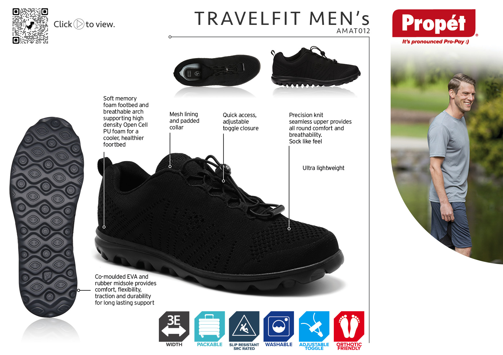 TravelFit Men's AMAT012 Shoe Information Sheet